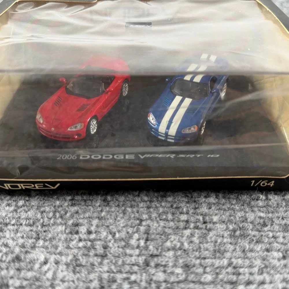 Norev 2006 Dodge Viper SRT10 1/64 Red Blue Diecast Car Set Coupe Rare